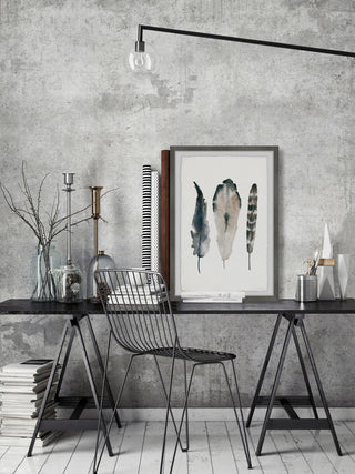 "Textured Feathers" Framed Painting Print, 20"x30"