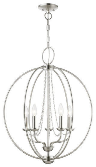 Arabella 5 Light Brushed Nickel Globe Chandelier