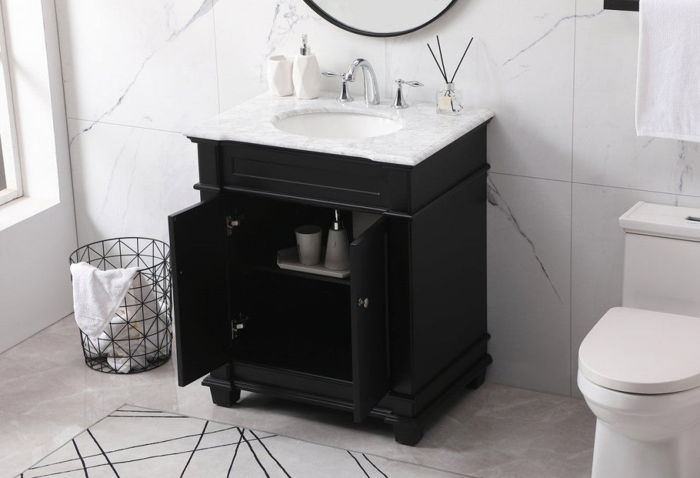 Weston Single Bathroom Vanity Set, Black, 30