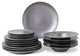 Stone Lain Valencia Porcelain 16 Piece Dinnerware Set, Metallic Grey