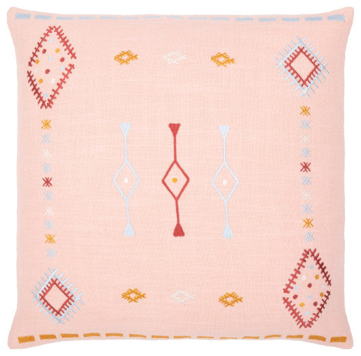 Surya Zina Dusty Pink Pillow Shell With Down Insert 18"H X 18"W