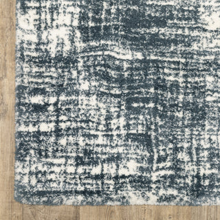 Greer Modern Distressed Etchings Dark Teal/ Ivory Area Rug, 2' x 3'