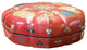 Vintage Distressed Pink Red Lacquer Round Box, Porcelain Plates, Hws2253