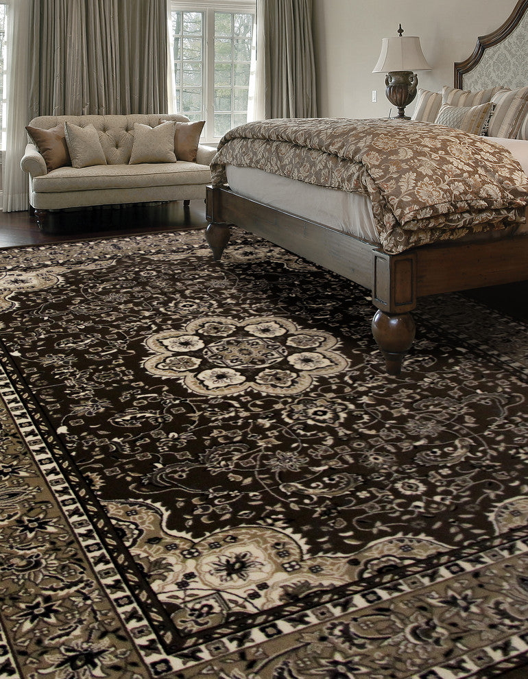 Kensington Center Glow Brown 5'3"x7'7" Oval Area Rug
