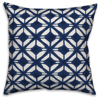 Navy Watercolor Diamond 16x16 Throw Pillow