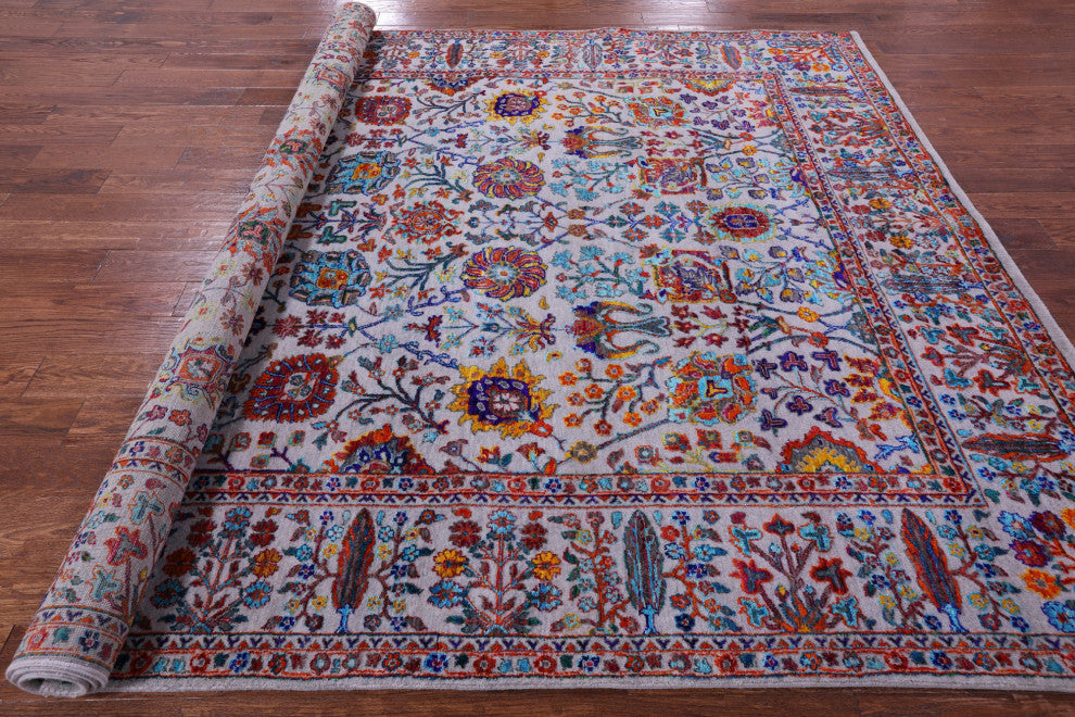 8' 1" X 10' 1" Persian Wool & Silk Handmade Rug - Q15791