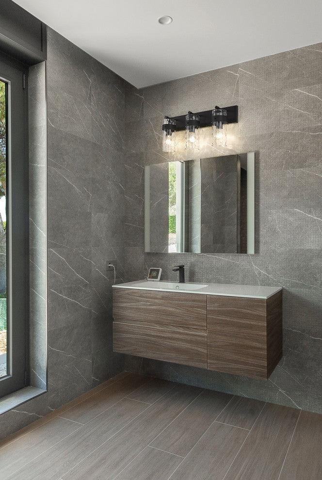 Zlite 3035-3V-MB 3-Light Vanity, Clear
