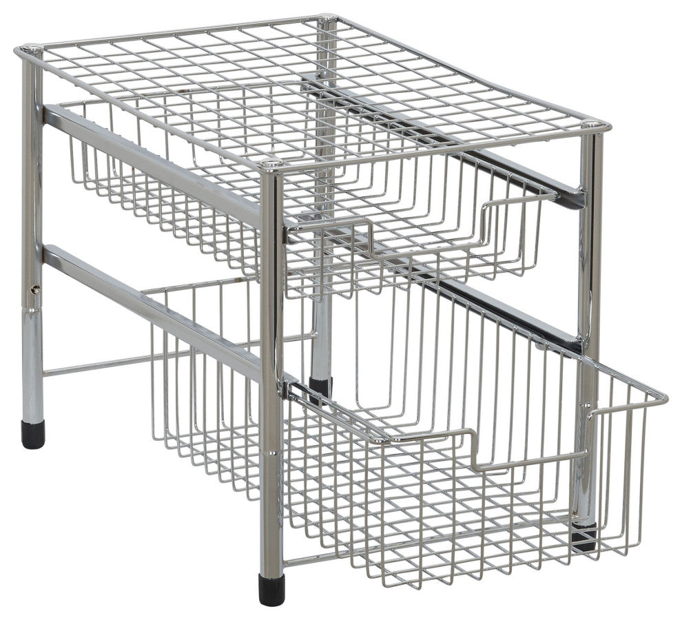 Two Basket Sliding Cabinet Organizer
