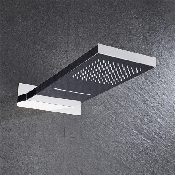 Ardea 22" Chrome Digital Rainfall Shower System, Square Handheld Shower, Non LED