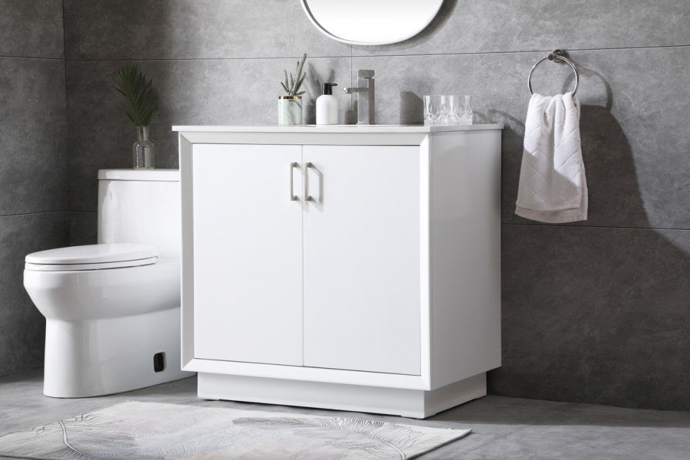 36" SIngle Bathroom Vanity, White