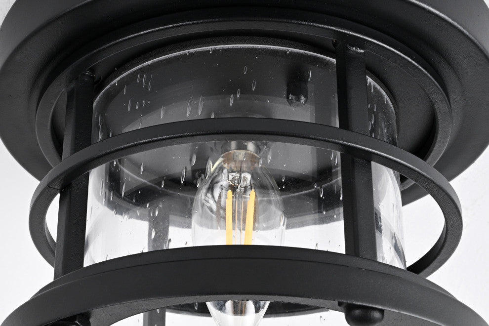 Home Living 8" Outdoor Flush Mount, Black