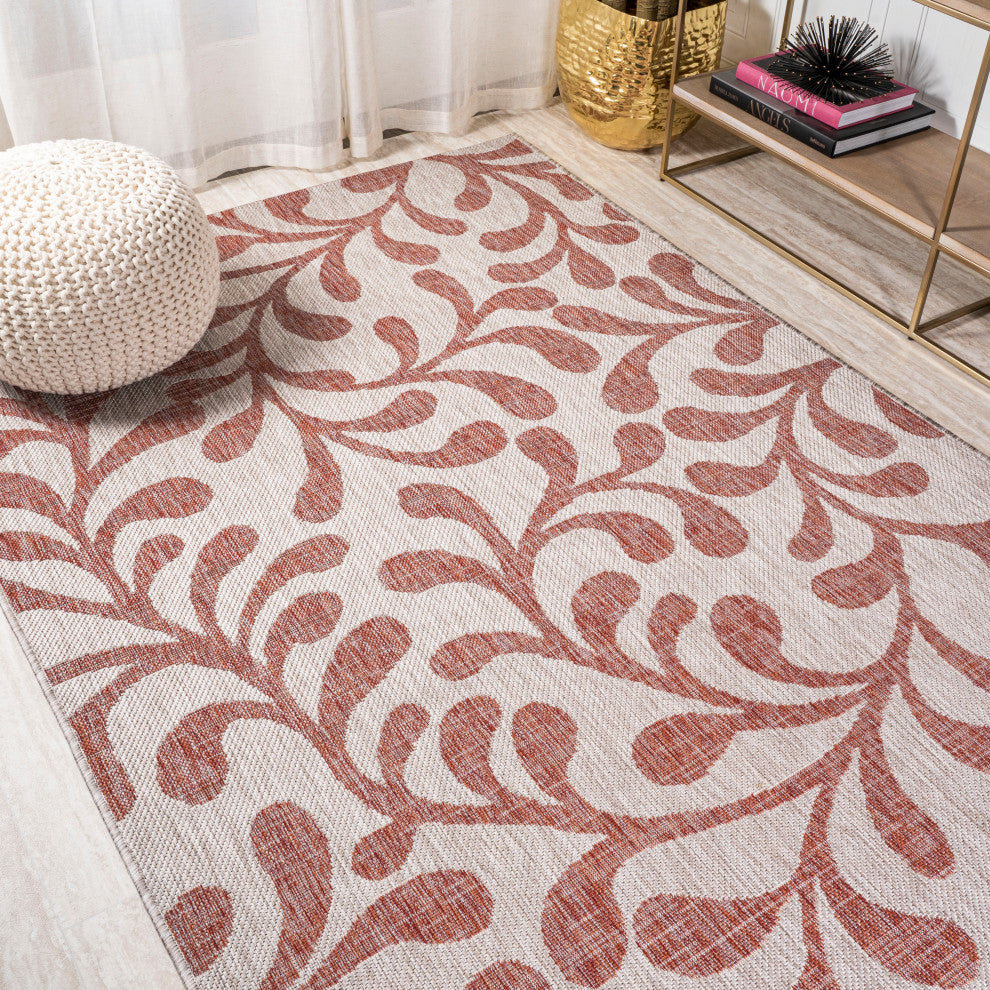 Vine All Over Indoor/Outdoor Red/Beige 8'x10' Area Rug
