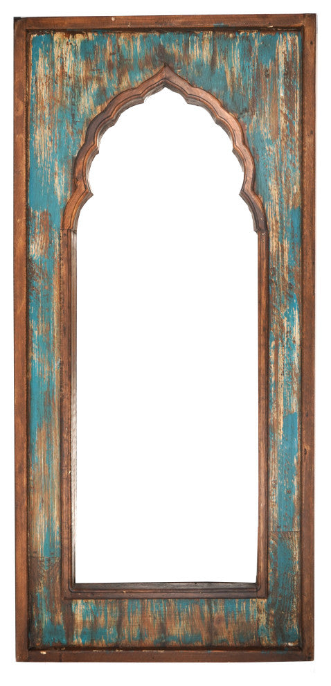 Yaya French Gothic Farmhouse Architectural Wall Window-24x52, Turquoise