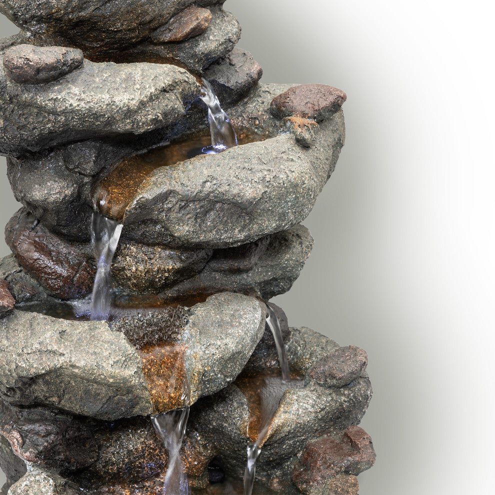 Rainforest Rock Fountain with LED Light