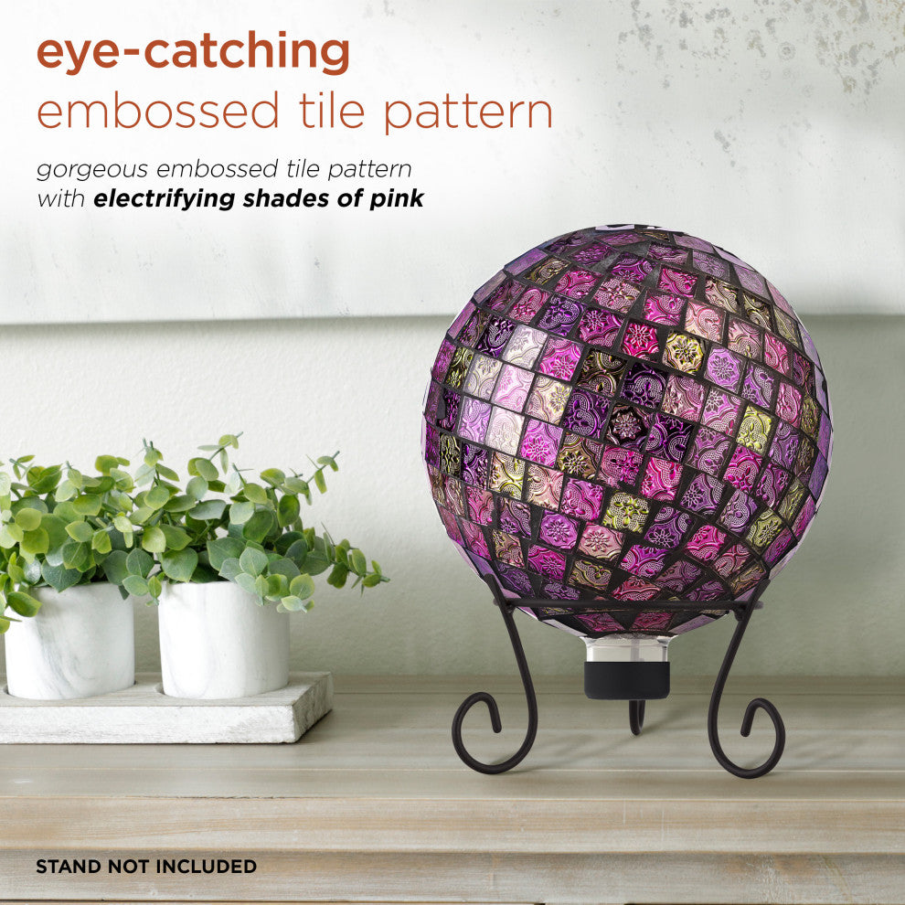 Alpine Violet Mosaic Gazing Globe, 11"Tall