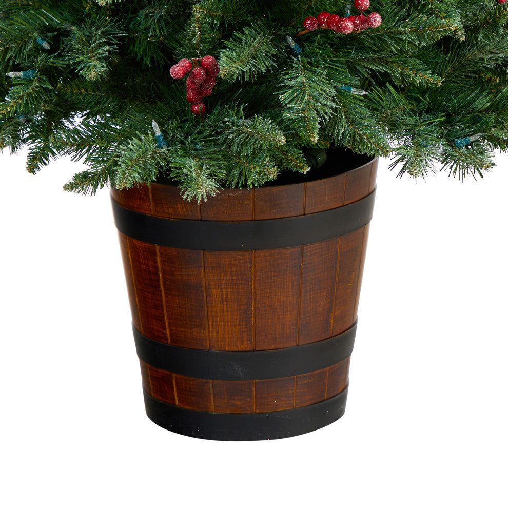 T3281 5' Frosted Colorado Aspen Pre-Lit Artificial Porch Christmas Tree