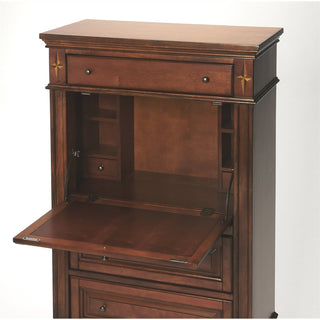 Interior view of the secretary with the drop-front panel open; white background; not a primary product image.