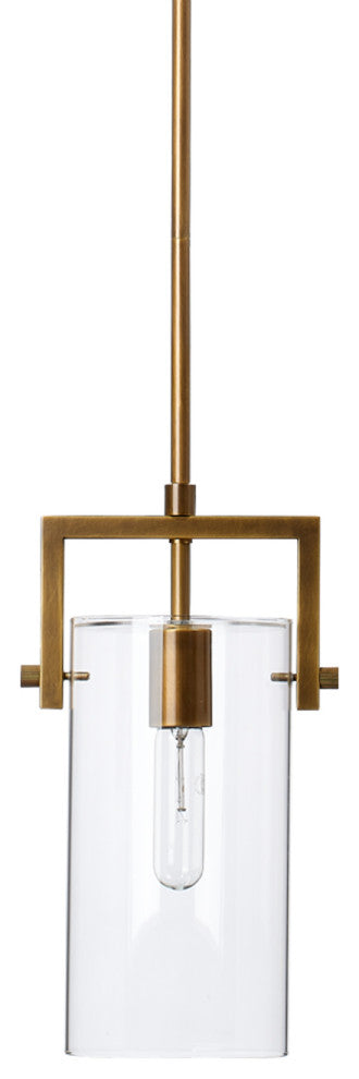 Cambrai Brass and Glass Pendant, Small