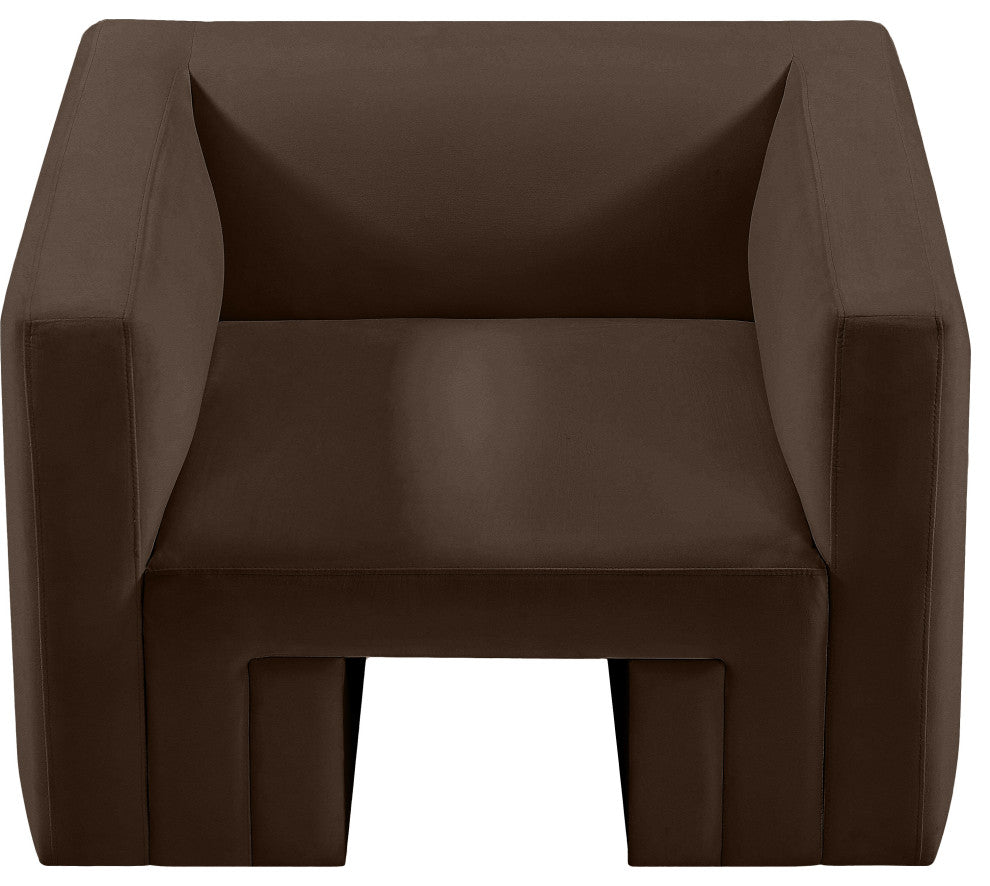 Henson Velvet Upholstered Chair, Brown