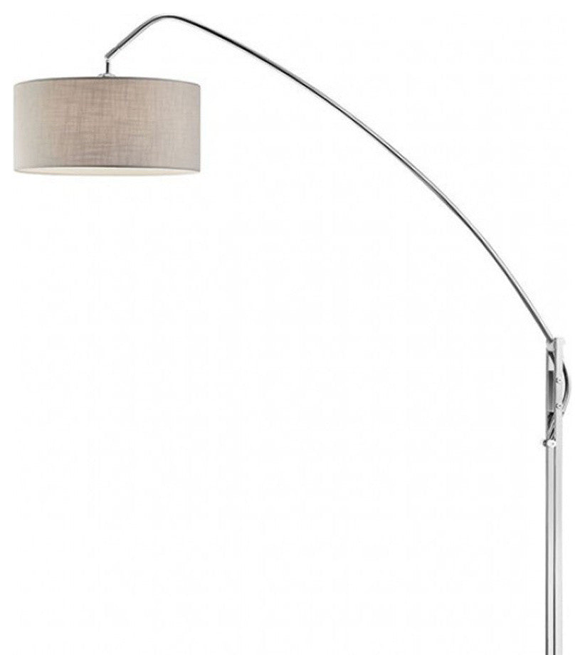LYLA Contemporary Arch Adjustable Floor Lamp, Nickel