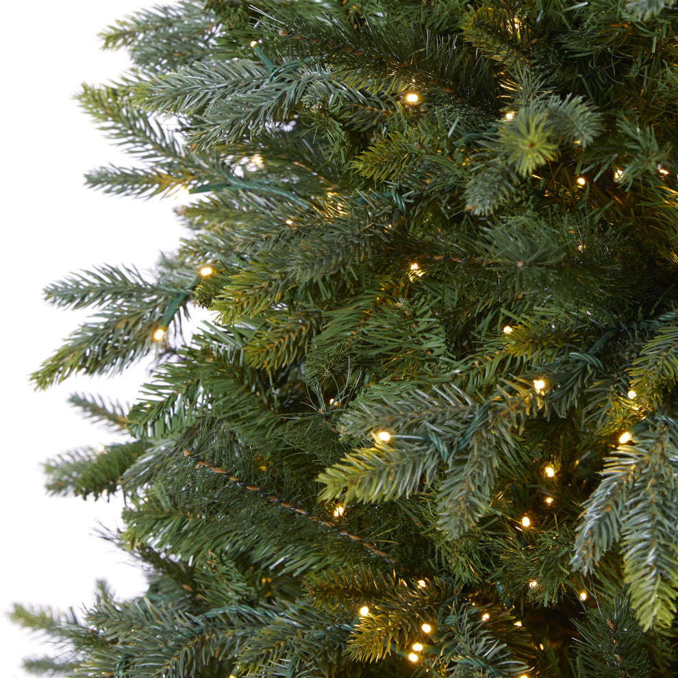 6.5' Oregon Fir Faux Xmas Tree W/Micro, Multifunction Lights & Bendable Branches
