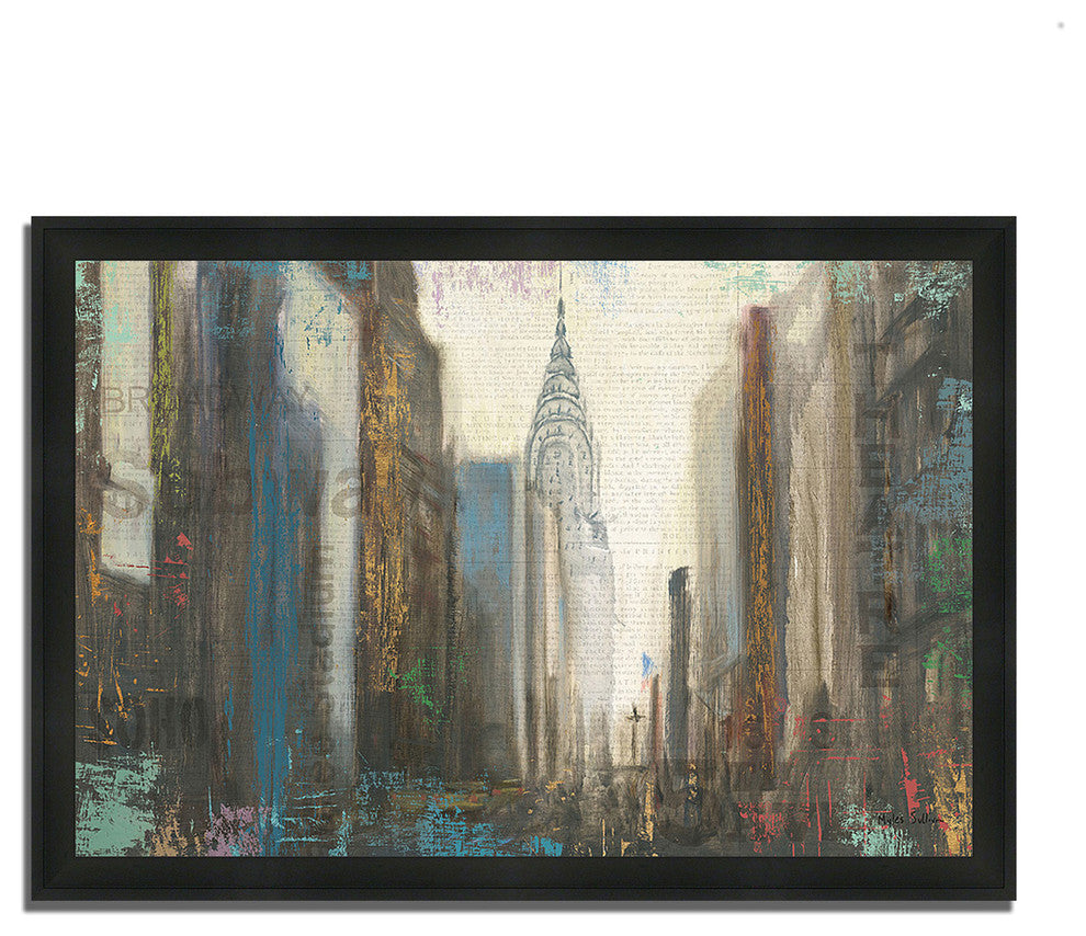 "Urban Movement I Ny" By Myles Sullivan, Framed Painting Print, Ready To Hang