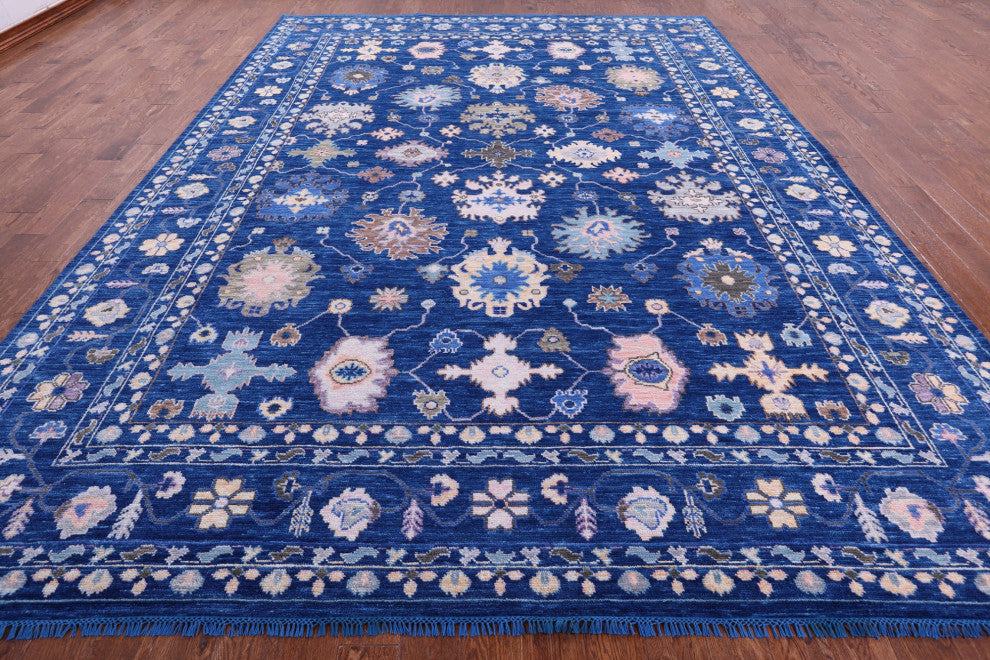 Turkish Oushak Handmade Wool Rug 10' 2" X 13' 9" - Q13560