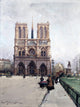 Tile Mural Paris Notre Dame Cathedral Eugene Galien-Laloue, 6"x8", Glossy