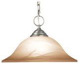 Anson Doward Pendant, Marble White Bell Glass/Satin Nickel