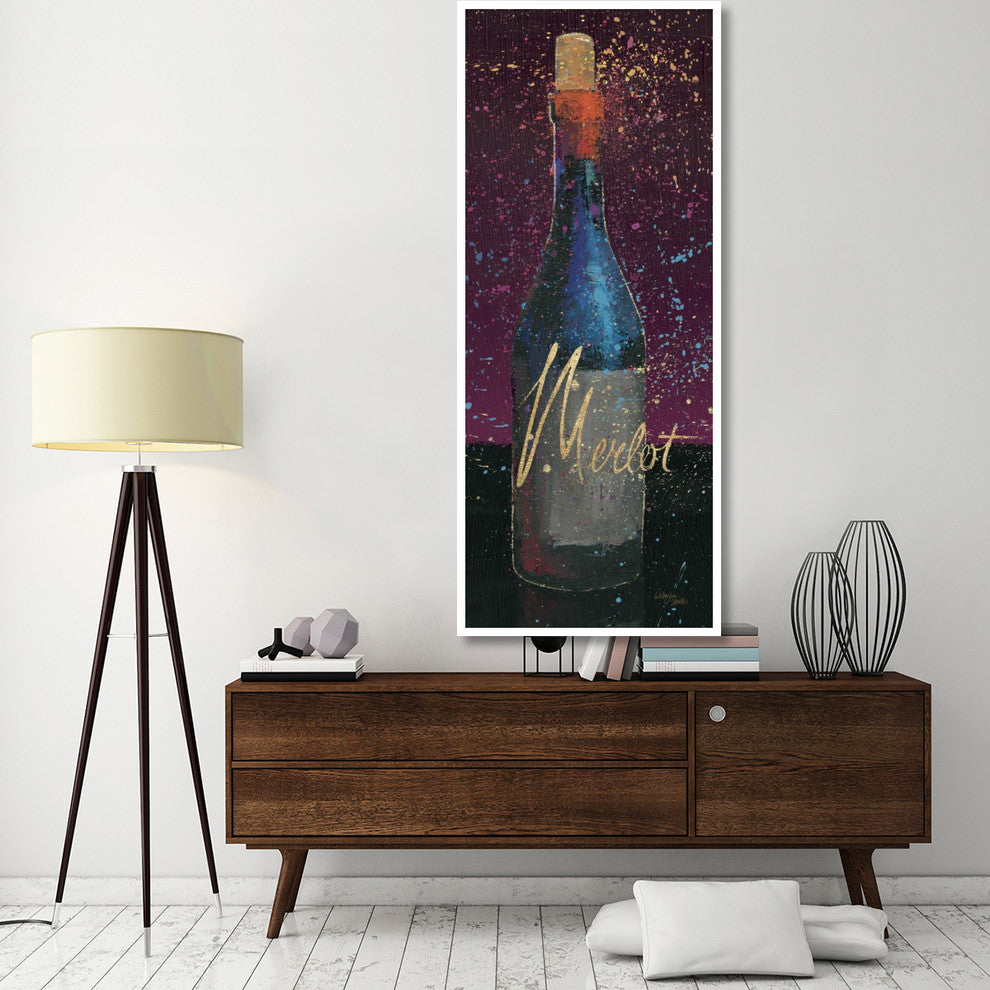 "Wine Splash Dark IV" Digital Paper Print by Wellington Studio, 32"x77"