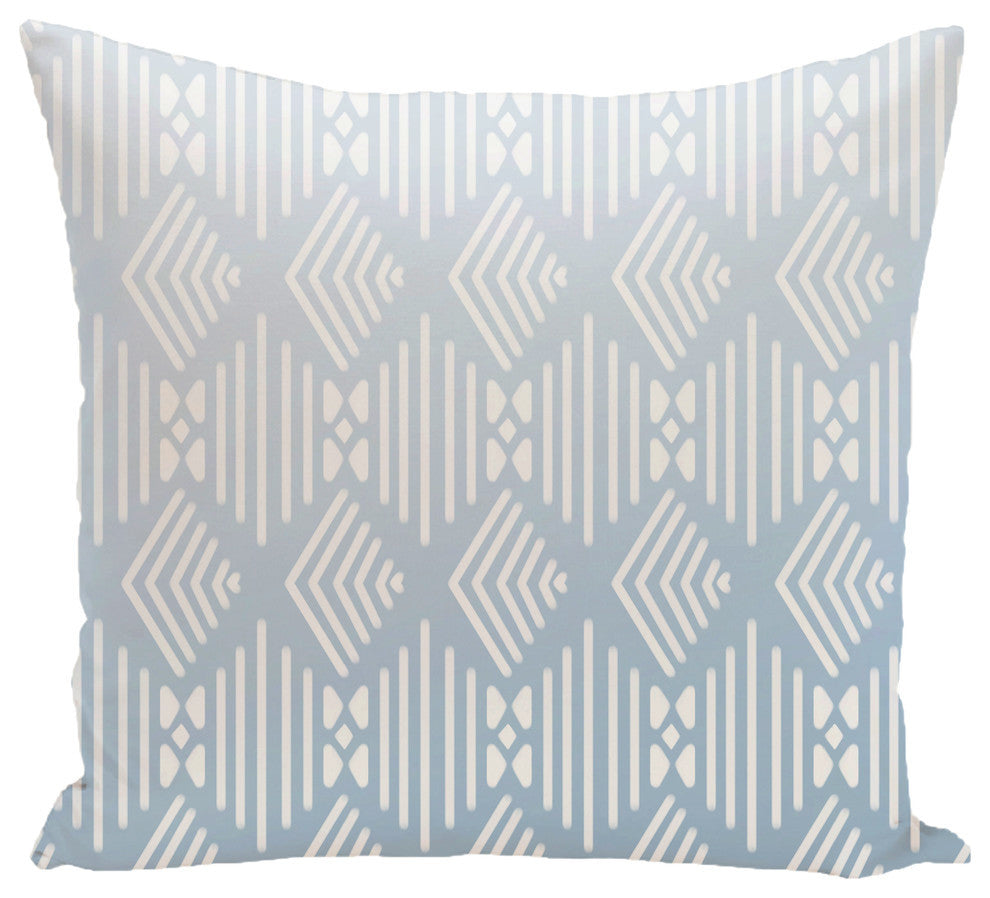 Fishbones Geometric Print Pillow, Washed Out, 16"x16"