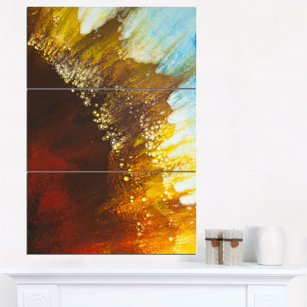 "Blow of Brown" Glossy Metal Wall Art, 3 Panels, 28"x36"