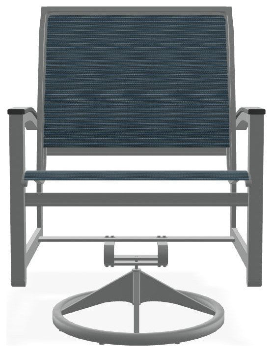 Bazza Sling Outdoor Swivel Rocker, Nimbus Ocean/Graphite