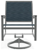 Bazza Sling Outdoor Swivel Rocker, Nimbus Ocean/Graphite