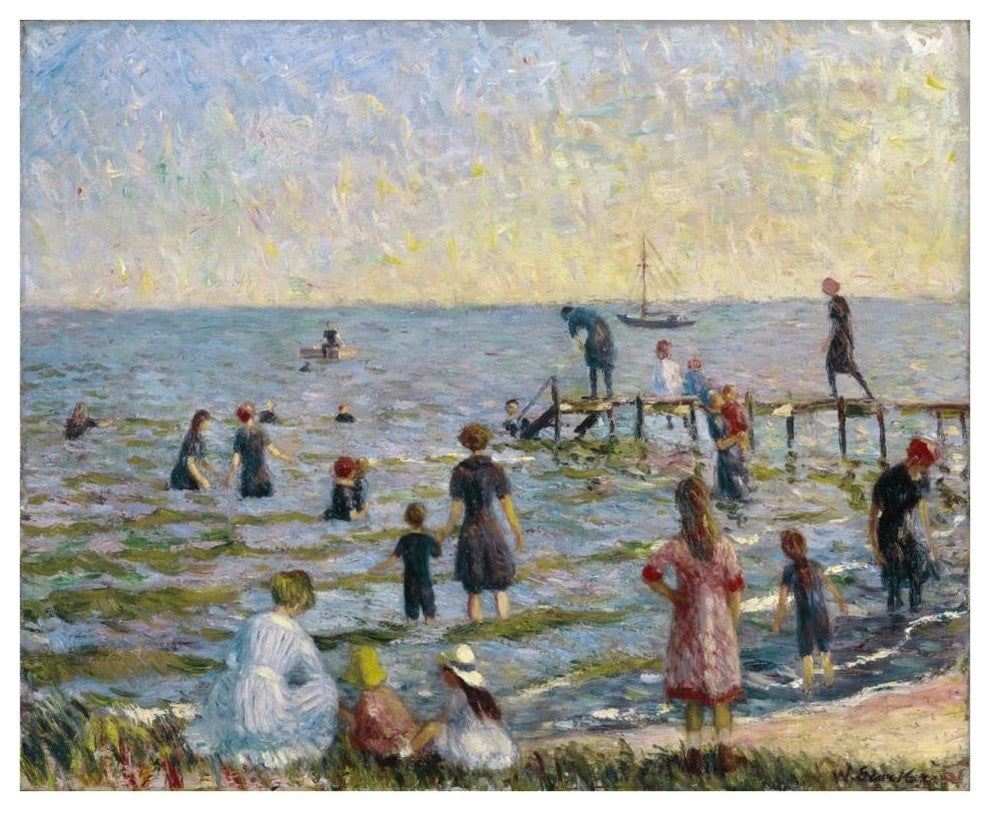 "Bathing at Bellport, Long Island, 1912" Print by William Glackens, 42"x34"