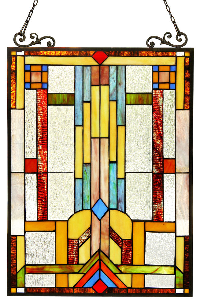 Huszar Tiffany-Glass Window Panel 17.5"x25"