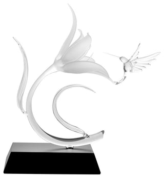 Lily and Hummingbird, Glass Sculpture