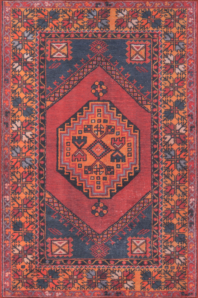 Momeni Afshar Polyester Machine Made Red Area Rug 5'x7'6"