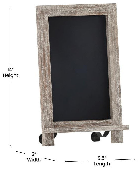 Canterbury Magnetic Chalkboard WithMetal Scrolled Legs, Hang or Countertop Board, Weathered Brown