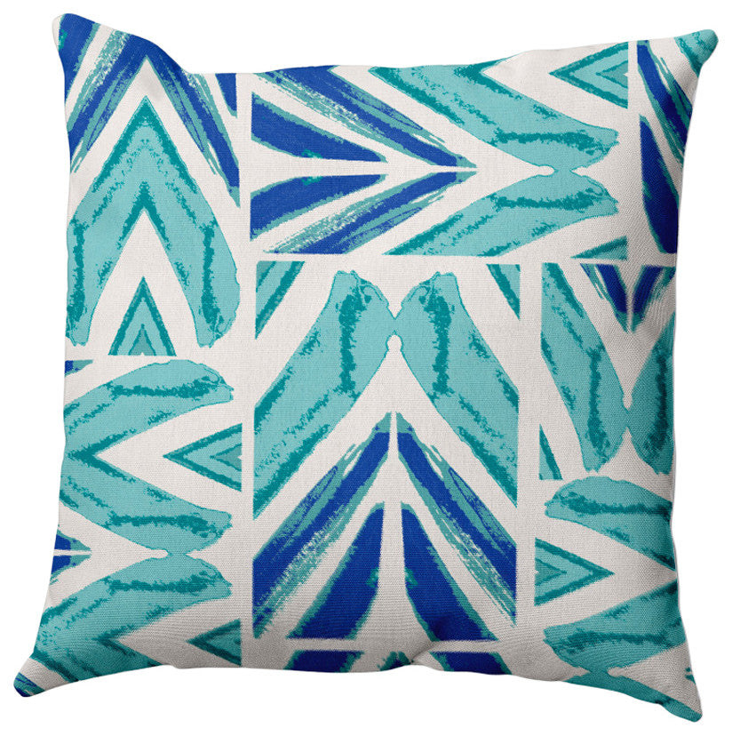Urban Graffiti Outdoor Pillow, Blue, 14"x20"
