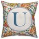 Wildflower Monogram U 18x18 Spun Poly Pillow
