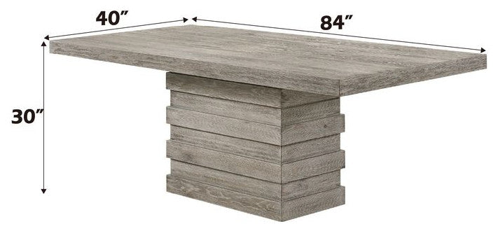 Faustine Dining Table, Salvaged Light Oak Finish