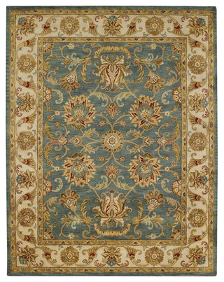 Gilded Rectangular Hand-Tufted Rug, Sapphire, 7'x9'