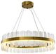Ieper | Gold Glass Round Led Chandelier for Living Room, 24"