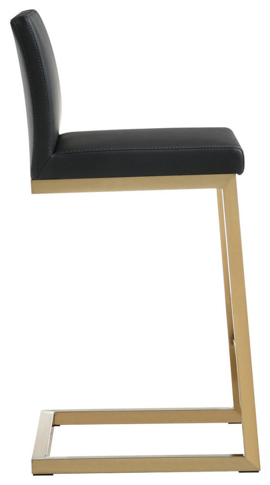 TOV Furniture Parma Black Gold Steel Counter Stool (Set of 2)