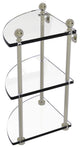 Mambo 3 Tier Corner Glass Shelf, Polished Nickel