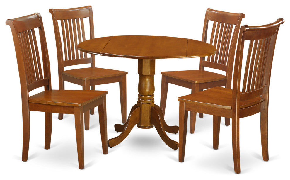 5 Pc Kitchen Table Set -Breakfast Nook And 4 Wooden Chairs