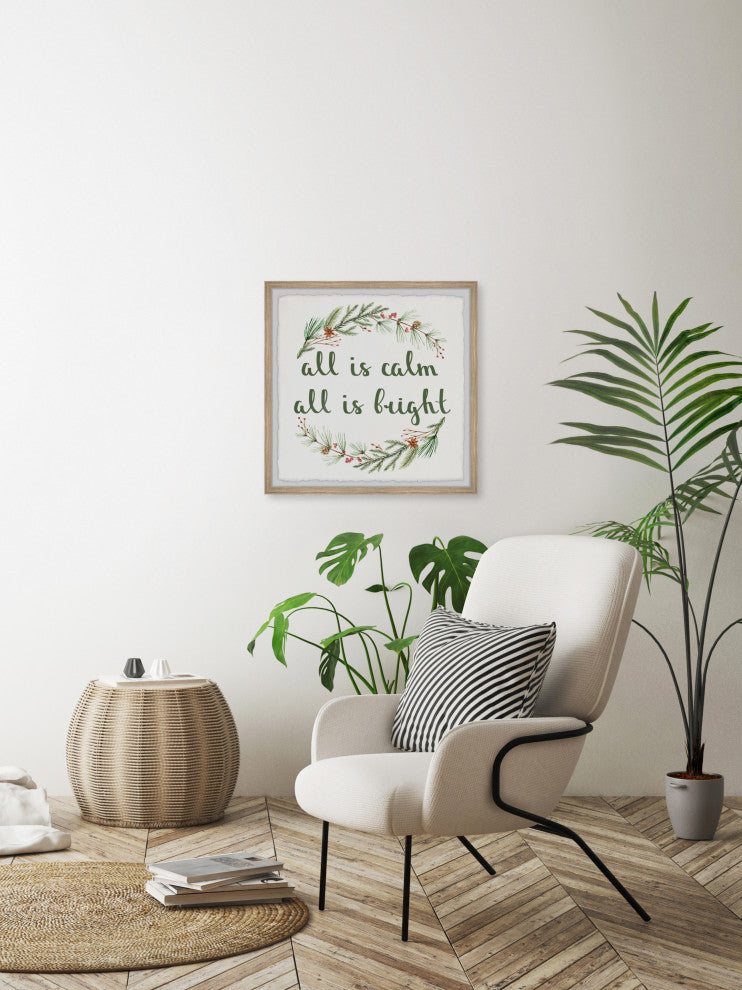 "All Is Calm and Bright" Framed Painting Print, 24x24