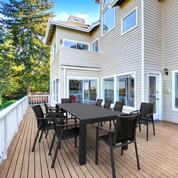 Pacific Sling Arm Chair Black Frame Black Sling, Set of 2