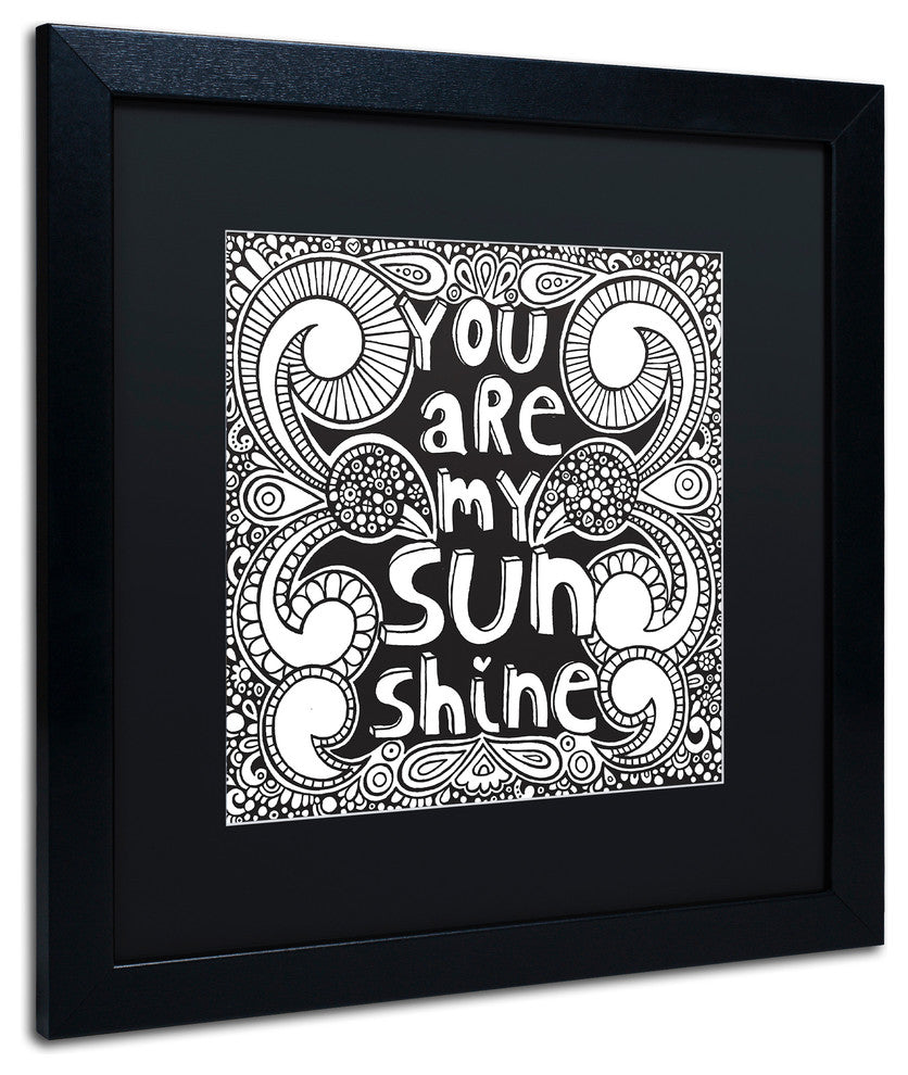 Hello Angel 'Sunshine' Art, Black Frame, Black Mat, 16x16